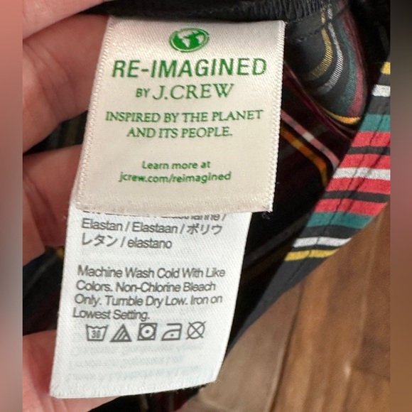 J.CREW Tartan Plain Poplin Classic Preppy Puff Sleeve Top Women’s Size XL - Picture 5 of 6